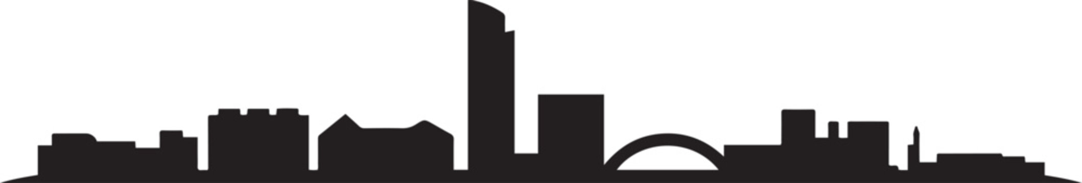 Herning Denmark Skyline with Silhouette. design Vector black silhouette