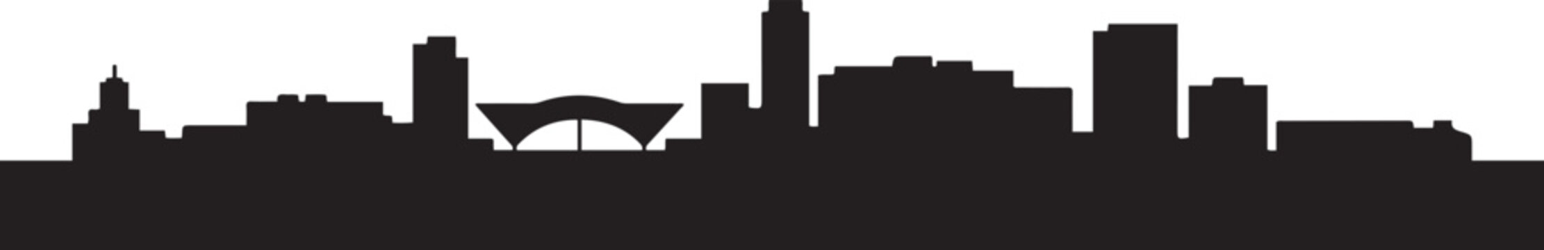 Herning Denmark Skyline with Silhouette. design Vector black silhouette