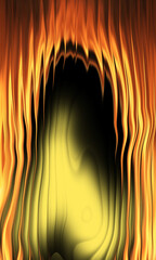 Yellow and Black Vertical Wavy Glass Striped Lines Background &ndash; Modern Abstract Ribbed Design