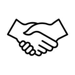 Naklejka premium Standard Handshake Icon - Agreement, Greeting, and Partnership Vector Outline