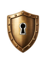 golden shield isolated on white