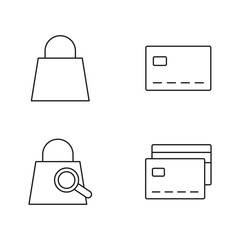 Obraz premium Outline E-commerce Security and Finance Icon Set