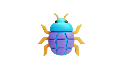 3D Rendered Beetle Insect on White Background