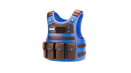 3D Rendered Bulletproof Vest Isolated on White Background