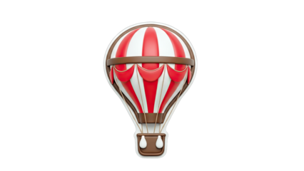 3D Rendered Hot Air Balloon on White Background