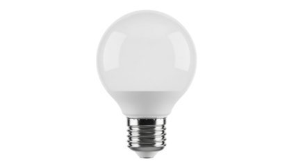 Modern LED light bulb isolated PNG on transparent background, energy-efficient lighting for home decor and sustainable living
