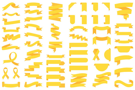 Ribbon banner set. Ribbons collection.