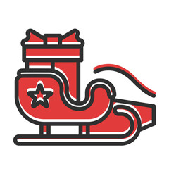 Santa claus train icon