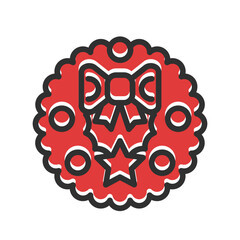 Christmas wreath icon