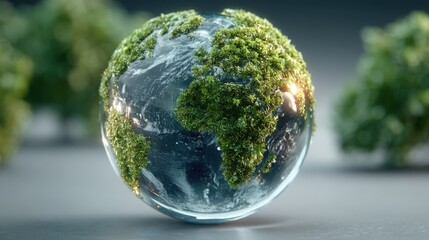 Globe surrounded by a majestic tree symbolizing global environmental impact and future forecasting initiatives