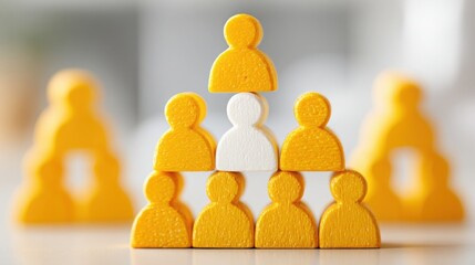 Group of people collaborating to form an ethical workforce structure and organizational chart in business settings