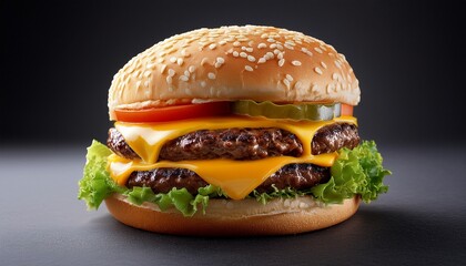 classic cheeseburger on a sesame seed bun