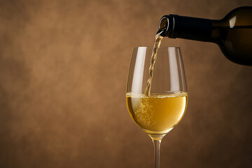 スパークリングワインを静かに注ぐイメージ画像　ラグジュアリーな雰囲気
