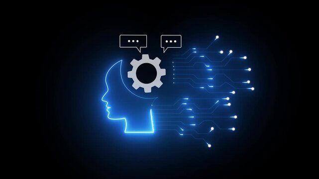 ai agents  neon tool box Businessman use artificial intelligence AI technology for enhanced work efficiency black background. 