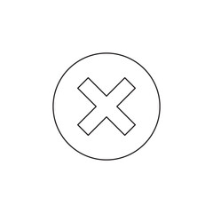 Fototapeta premium Close Cancel Cross Mark Outline Icon