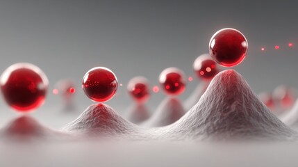 Group of red spheres arranged together symbolizing strength and unity in portfolio drawdown roadmap concept visualization