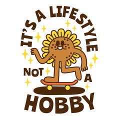 A summer holiday cartoon character with funny quote : "It&rsquo;s a lifestyle, not a hobby."