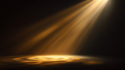 A captivating display of light rays emanating from above, casting a mesmerizing glow downwards, creating a dramatic atmosphere. The scene evokes a sense of wonder and mystery