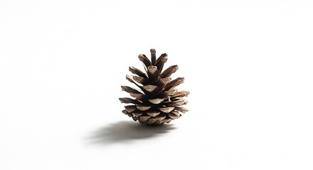 Pinecone on white background with shadow