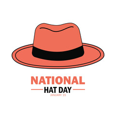 National Hat day vector design illustration on 15 january 