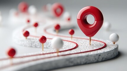 Clean and modern red digital minimalist roadmap illustrating a streamlined approach to management planning