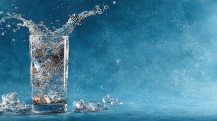 Stylish glass of water on a table displaying hydration tracking for families committed to health and wellness goals
