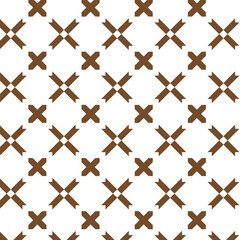 Modern brown cross step shape pattern design.