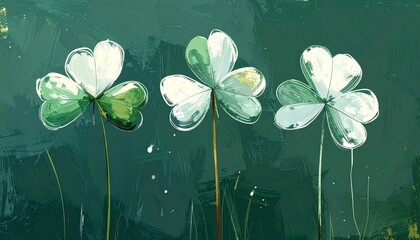 絵の具風葉っぱのイラスト