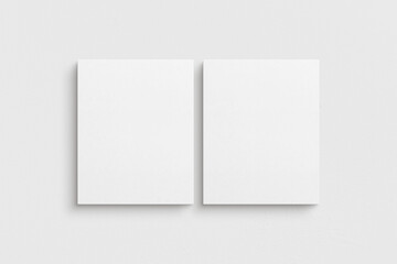 Canvas mockup 4:5. Set of two canvases. Gallery wall mockup, set of 2 canvases. Clean, modern, minimalist, bright. Portrait. Vertical.