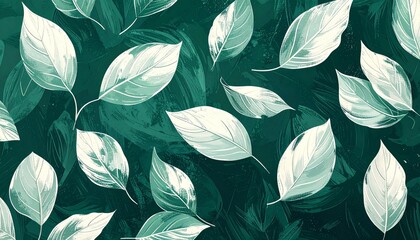 絵の具風葉っぱのイラスト