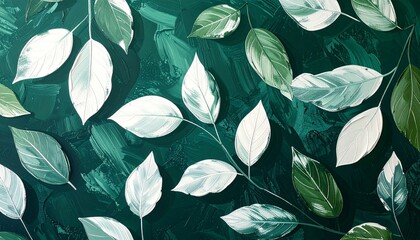 絵の具風葉っぱのイラスト