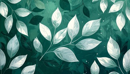 絵の具風葉っぱのイラスト