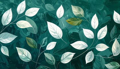 絵の具風葉っぱのイラスト