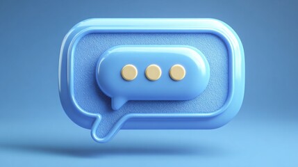 A single blue speech bubble depicting a chat utility panel icon concept for enhanced digital communication tools