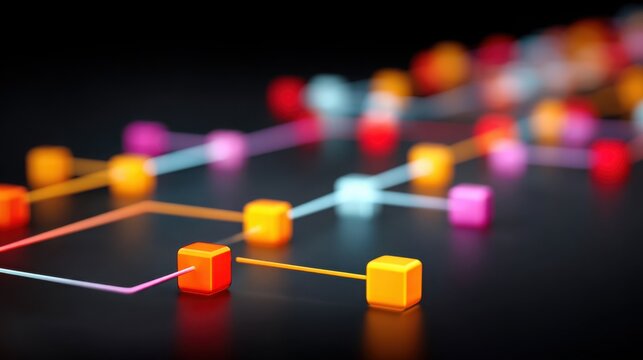 Colorful abstract 3d object representing the innovative concepts of decentralized autonomous organizations in crypto space