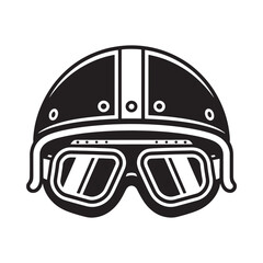 Naklejka premium Vintage style motorcycle helmet with goggles a classic protective headwear design