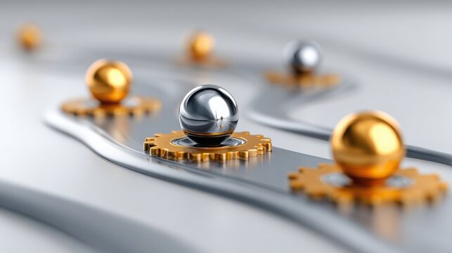 Gleaming sphere with a radiant gold sphere on top symbolizing prosperity and success in a financial context