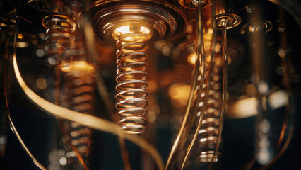 Abstract Copper Coil Close-up