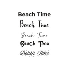 Obraz premium Beach Time Typography Vector Set – Summer Vacation Lettering Styles