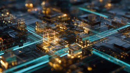 Abstract Technological Circuit Board