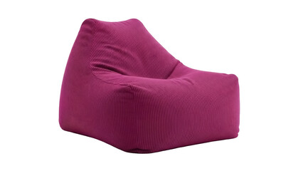 Comfortable magenta bean bag chair isolated PNG, cozy furniture for relaxing and lounging in a...