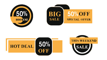 Obraz premium Vibrant sale labels for big discounts and special weekend offers