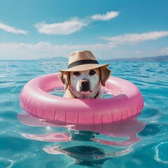 dog on summer vacation 