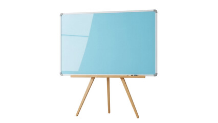 Light blue glass dry erase board isolated PNG on transparent background, modern office presentation...
