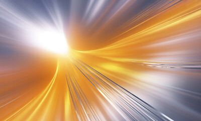 Orange and Silver Streaks of Light Speed Tunnel Abstract Background image photo