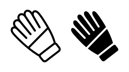 Obraz premium Safety work glove outline and solid glyph icon set representing protection and security