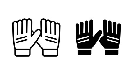 Obraz premium Essential gloves icon set for safety and work tasks: featuring outline and solid black designs