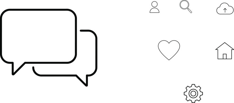 Simple line icon of two speech bubbles