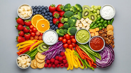 Healthy Colorful Fruit and Vegetable Platter
