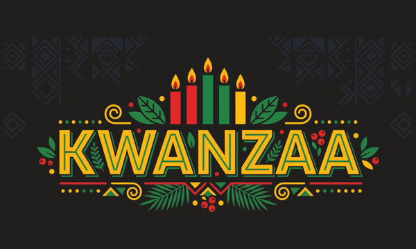 Kwanzaa Celebration Vector | Kinara Candle and African Cultural Holiday Illustration